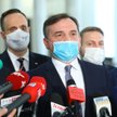 Minister sprawiedliwości, lider Solidarnej Polski Zbigniew Ziobro oraz posłowie SP: Sebastian Kaleta