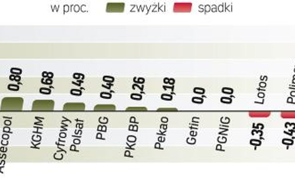 WIG20 wzrósł na wczorajszej sesji o 0,46 proc. Główne indeksy w Paryżu i Frankfurcie zakończyły dzie