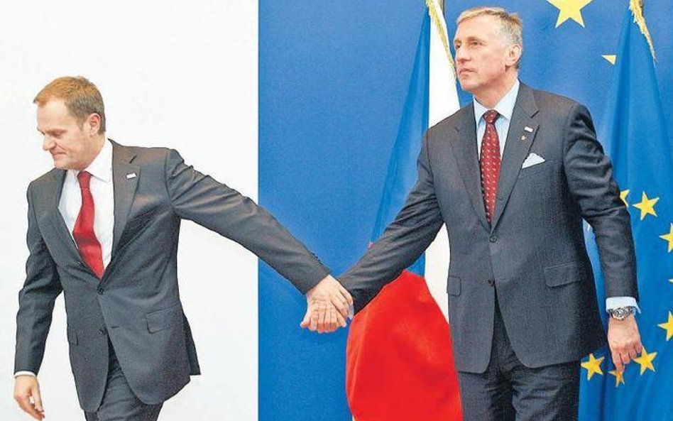 Premier RP Donald Tusk i szef rządu Czech Mirek Topolanek