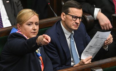 Olga Semeniuk-Patkowska i Mateusz Morawiecki