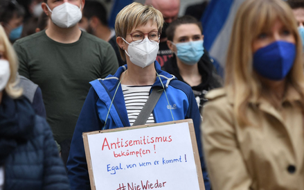 Niemcy. Demonstracja Inicjatywy przeciw Antysemityzmowi w Gelsenkirchen, gdzie kilka dni wcześniej p