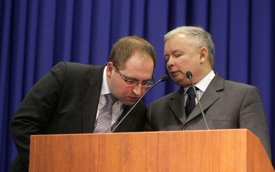 Adam Bielan (z lewej) i Jarosław Kaczyński