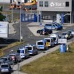 Niemiecka policja na na lotnisku Lipsk/Halle