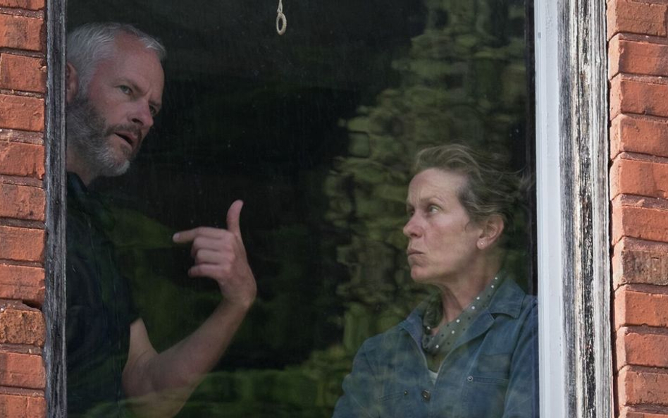 Martin McDonagh i Frances McDormand na planie filmu „Trzy billboardy za Ebbing, Missouri”