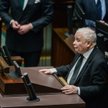 Prezes PiS Jarosław Kaczyński na sali obrad Sejmu w Warszawie