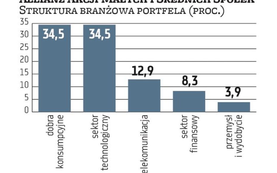 W sierpniu poprzedniego roku Allianz Akcji Małych i Średnich Spółek składał się w 32,5 proc. z akcji