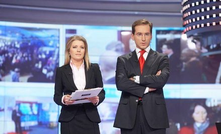 Dziennikarze TVP Małgorzata Wyszyńska i Piotr Kraśko