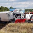 Miejsce śmiertelnego wypadku na autostradzie A1 w okolicy miejscowości Mykanów. 1 września 2026 r. j