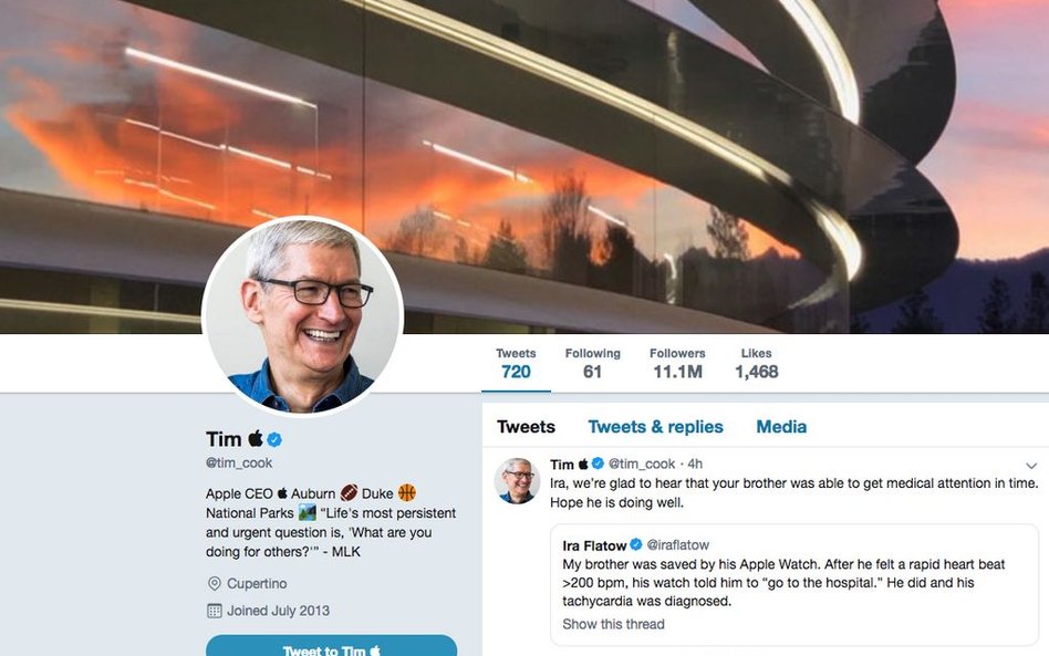 Po wpadce Trumpa szef Apple zmienia nazwę na Twitterze