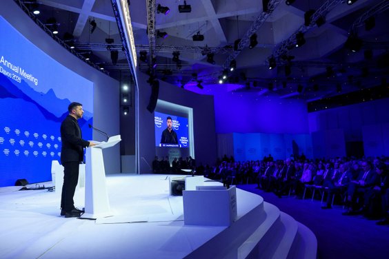 Prezydent Ukrainy Wołodymyr Zełenski w Davos