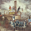 Egzekucja króla Ludwika XVI. Miedzioryt wykonany przez Georga HeinrIcha Sievekinga w 1793 r.