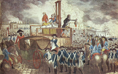 Egzekucja króla Ludwika XVI. Miedzioryt wykonany przez Georga HeinrIcha Sievekinga w 1793 r.