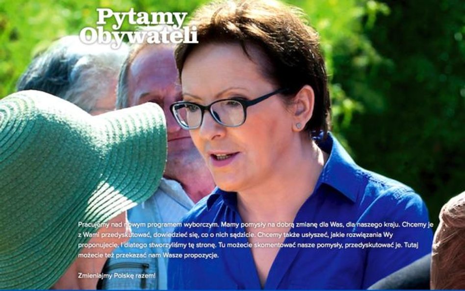 Strona pytamyobywateli.pl to jeden z elementów kampanii wizerunkowej premier Ewy Kopacz