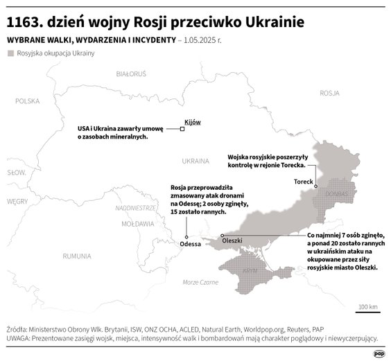 Tak wyglądała sytuacja na froncie w 1163 dniu wojny