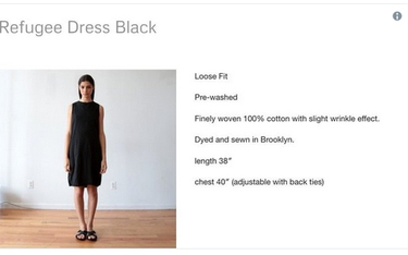 Firma oferuje "sukienkę uchodźcy". Za 119 dol.