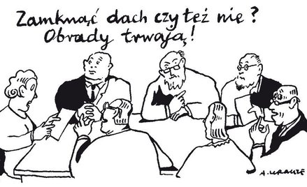 Komentarz rysunkowy. Zamknąć dach czy też nie?