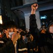 Uczestnicy protestu w Szanghaju