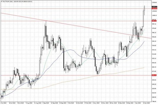 Notowania platyny – dane dzienne