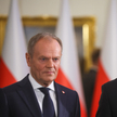 Prezydent RP Andrzej Duda i premier Donald Tusk podczas uroczystości powołania nowych członków Rady 