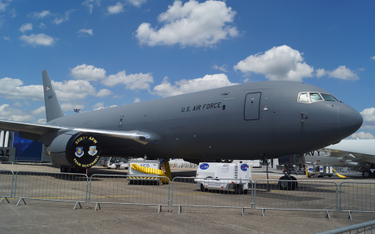Samolot tankowania Boeing KC-46A Pegasus po raz pierwszy przyleciał do Europy. Fot./Łukasz Pacholski