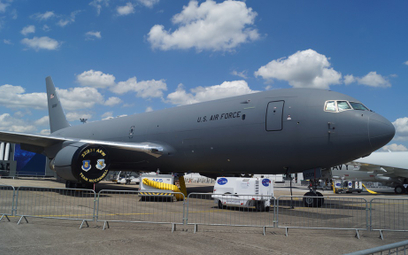 Samolot tankowania Boeing KC-46A Pegasus po raz pierwszy przyleciał do Europy. Fot./Łukasz Pacholski