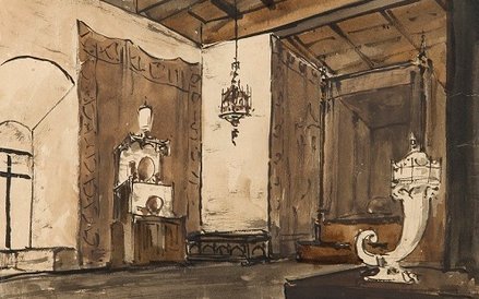 Stanisław Noakowski, Wawel - wnętrze, 1918