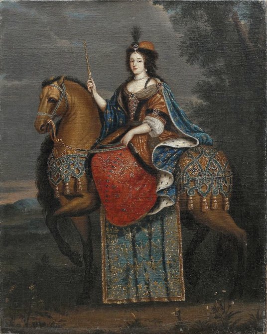 Porter królowej Marii Kazimiery w stroju koronacyjnym, druga połowa lat 70. XVII w., autor nieznany