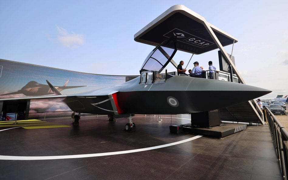Makieta myśliwca GCAP na Międzynarodowych Pokazach Lotniczych Farnborough International Airshow 2026