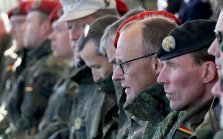Friedrich Merz podczas manewrów Bundeswehry