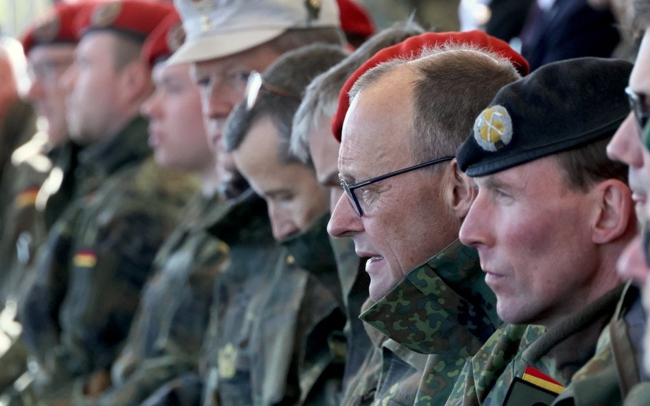 Friedrich Merz podczas manewrów Bundeswehry