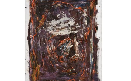 Jacek Sempoliński?, Czaszka/Autoportret (Łazarz) 1991/1999, olej, technika mieszana, płótno, 110 x 7