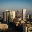 Widok na panoramę Warszawy z budowanego Warsaw Spire