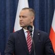 Prezydent RP Karol Nawrocki i prezes Narodowego Banku Polskiego Adam Glapiński podczas konferencji p