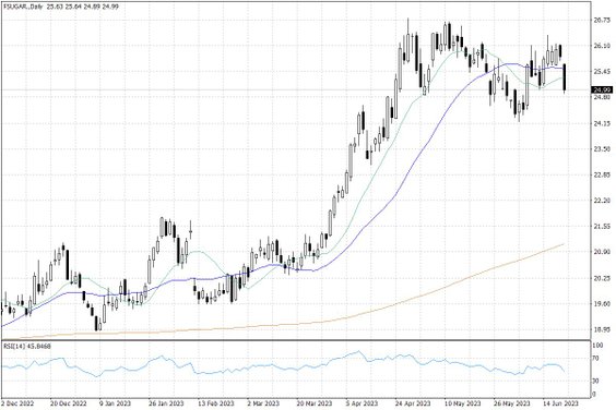 Notowania cukru w USA – dane dzienne