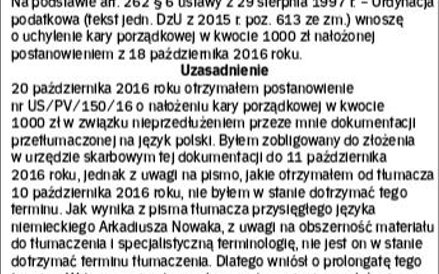 WZÓR – wniosek o uchylenie kary porządkowej