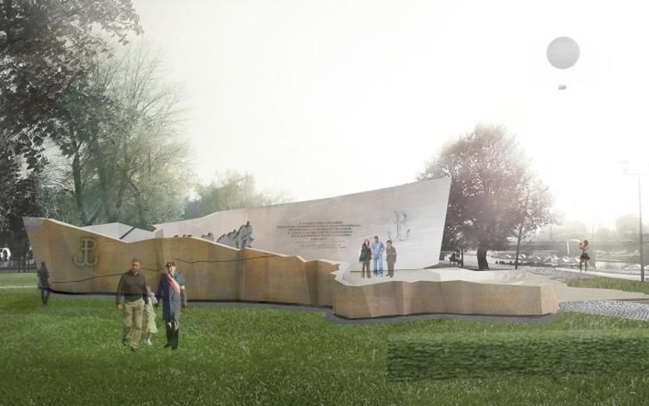 Monument upamiętniający żołnierzy Armii Krajowej stanie  w Ogrodzie Pamięci  na Bulwarze Czerwieński
