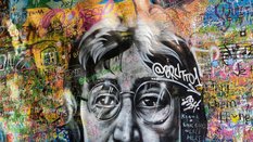 Mural z Johnem Lennonem w Pradze