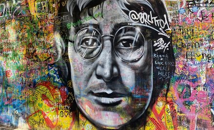 Mural z Johnem Lennonem w Pradze