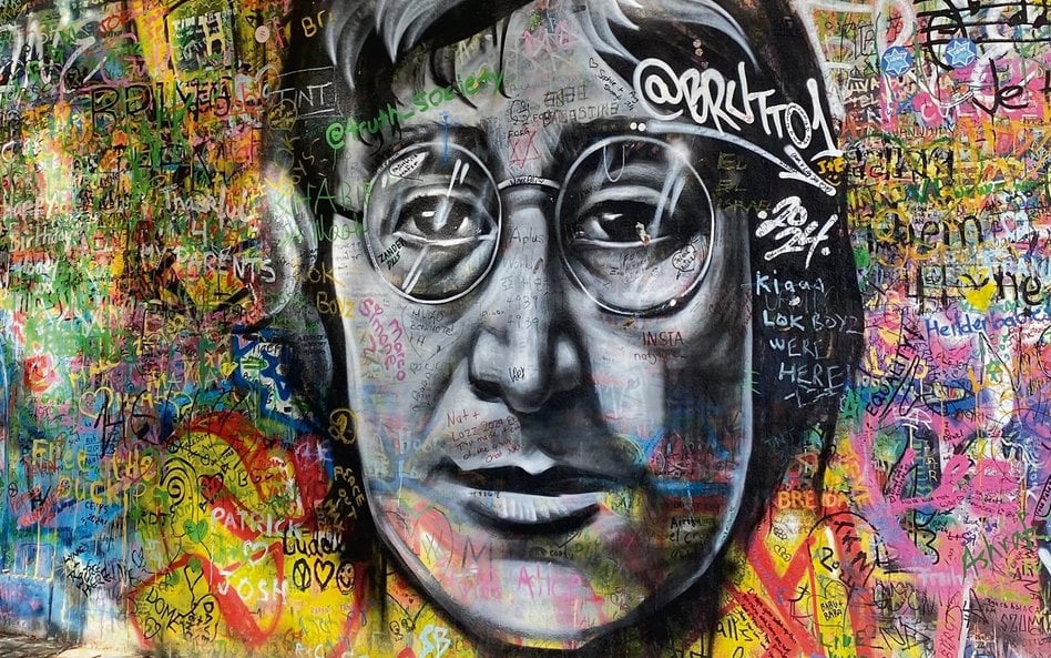 Mural z Johnem Lennonem w Pradze