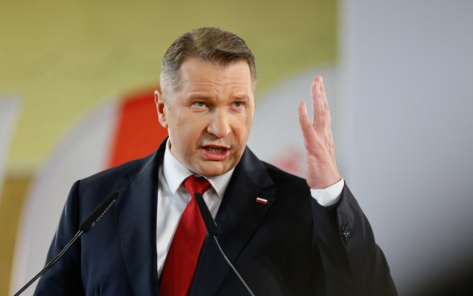 Wiceprezes PiS Przemysław Czarnek podczas otwartego spotkania z mieszkańcami z udziałem prezesa PiS 