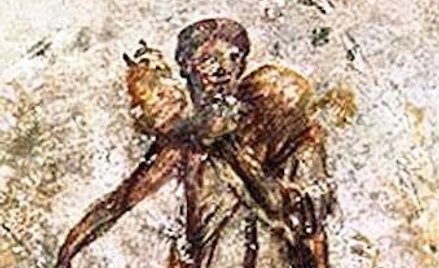 Jedno z najstarszych wizerunków Jezusa jako dobrego pasterza — fresk z katakumb rzymskich III w.