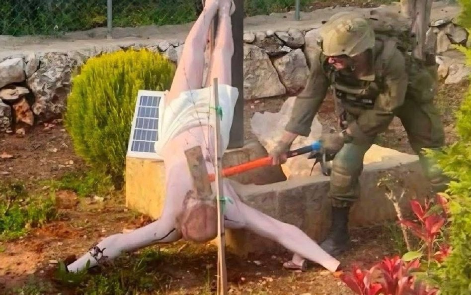 Żołnierz IDF niszczył figurę Chrystusa w Libanie