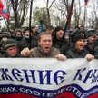 Prorosyjska demonstracja przed budynkiem krymskiego parlamentu w Symferopolu