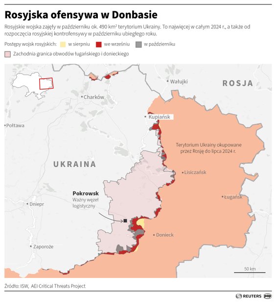 Jak wyglądają zdobycze Rosji w Donbasie (MAPA)