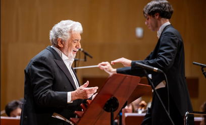 Placido Domingo śpiewa w Filharmonii Rzeszowskiej w ramach Festiwalu w Łańcucie, 2025 r.