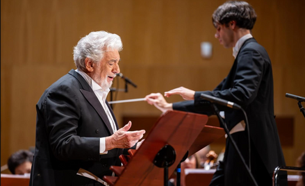 Placido Domingo śpiewa w Filharmonii Rzeszowskiej w ramach Festiwalu w Łańcucie, 2025 r.