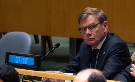 Minister spraw zagranicznych Niemiec Johann Wadephul podczas wyboru niestałych członków Rady Bezpiec