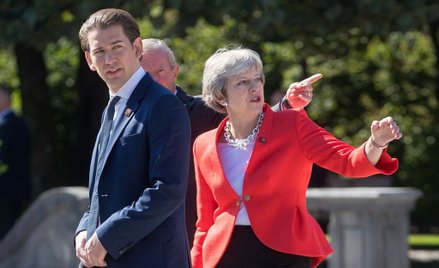 Sebastian Kurz, kanclerz Austrii i Theresa May, premier Wielkiej Brytanii