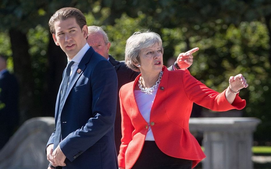 Sebastian Kurz, kanclerz Austrii i Theresa May, premier Wielkiej Brytanii