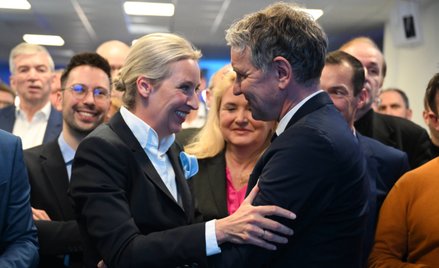 Liderka Alternatywy dla Niemiec (AfD) Alice Weidel ze współliderem Björnem Höckem